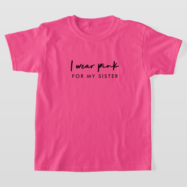 T-shirt Je Porte Le Rose | Nom personnalisé Soutien au can (Poser)