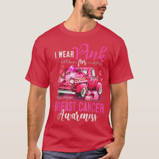 T-shirt Je Porte Le Rose Pour La Sensibilisation Au Cancer