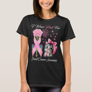 T-shirt Je Porte Le Rose Pour Le Papillon De Sensibilisati