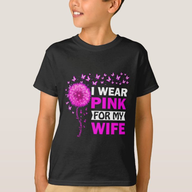 T-shirt Je Porte Le Rose Pour Ma Femme Sensibilisation Au  (Devant)