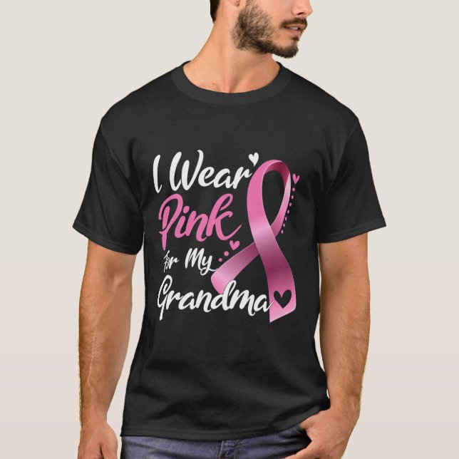 T-shirt Je Porte Le Rose Pour Ma Grand-Mère Sensibilisatio (Devant)