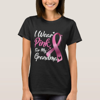T-shirt Je Porte Le Rose Pour Ma Grand-Mère Sensibilisatio