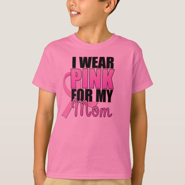 T-shirt Je porte le rose pour ma maman (Devant)