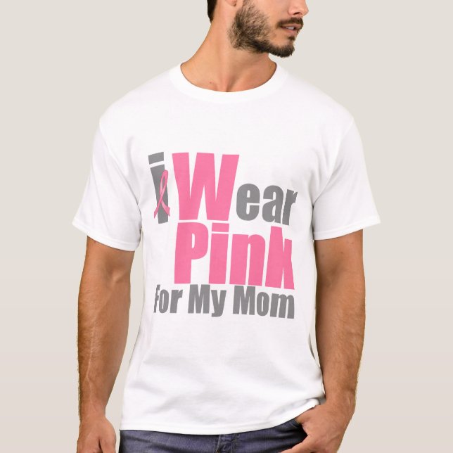T-shirt Je porte le rose pour ma maman (Devant)