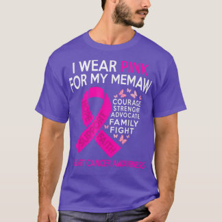 T-shirt Je Porte Le Rose Pour Ma Mémoire Sensibilisation A
