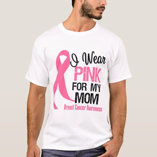 T-shirt Je Porte Le Rose Pour Ma Mère (Devant)