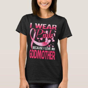 T-shirt Je Porte Le Rose Pour Ma Mère-Mère Cancer du Sein