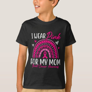 T-shirt Je Porte Le Rose Pour Ma Mère Pink Ribbon Cancer D