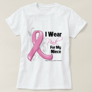 T-shirt Je porte le rose pour ma nièce - conscience de