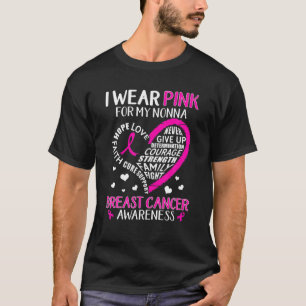 T-shirt Je Porte Le Rose Pour Ma Nonna Coeur Foi Espérance