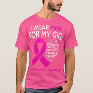 T-shirt Je Porte Le Rose Pour Ma Sensibilisation Au Cancer