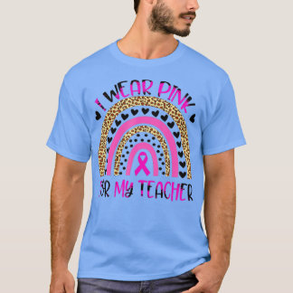 T-shirt Je Porte Le Rose Pour Mon Enseignant Sensibilisati