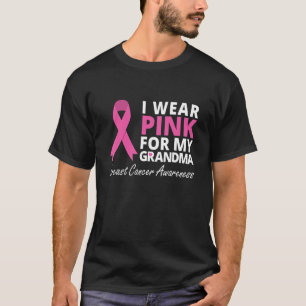 T-shirt Je Porte Le Rose Pour Mon Grand-Mère Ribbon Famill