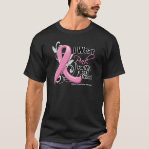 T-shirt Je porte le rose pour mon meilleur ami - cancer du