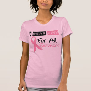 T-shirt Je porte le rose pour tous les survivants