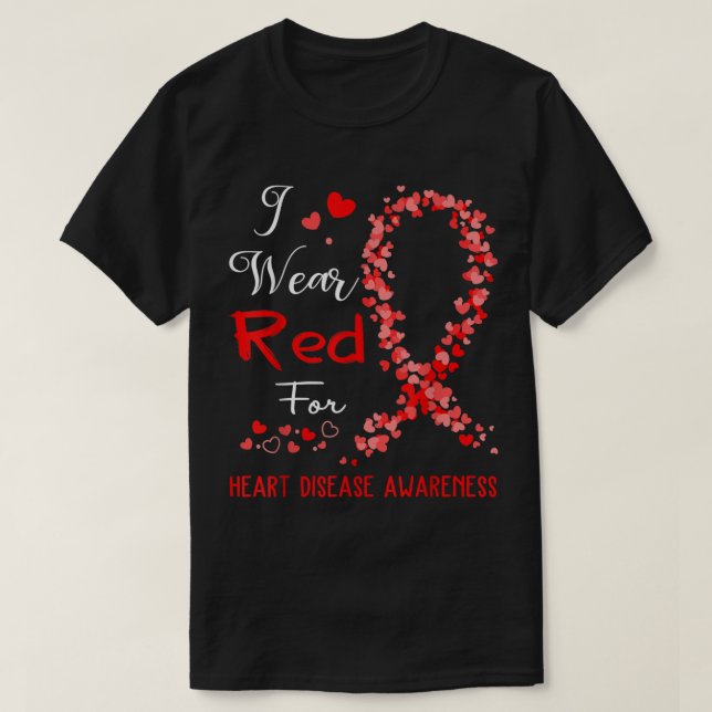 T-shirt Je Porte Le Rouge Pour La Sensibilisation Aux Mala (Design devant)