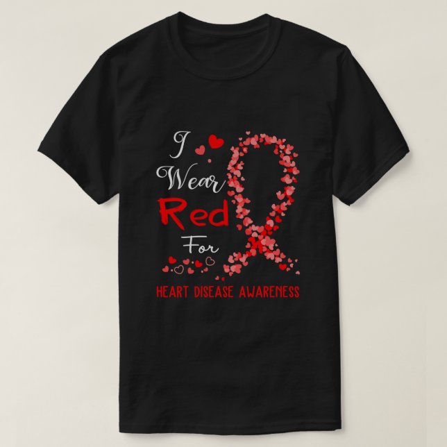 T-shirt Je Porte Le Rouge Pour La Sensibilisation Aux Mala (Design devant)