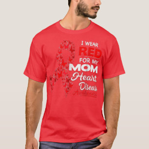 T-shirt Je porte le rouge pour ma mère Maladie cardiaque
