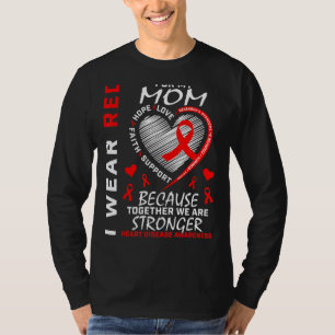 T-shirt Je Porte Le Rouge Pour Ma Mère Maladie Cardiaque R