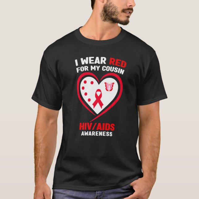 T-shirt Je porte le rouge pour ma prise de conscience du V (Devant)