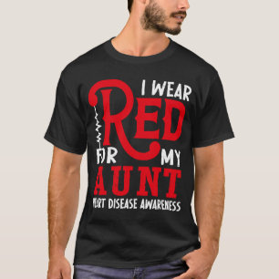 T-shirt Je Porte Le Rouge Pour Ma Tante Maladie Cardiaque 