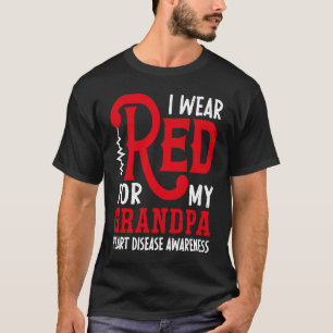 T-shirt Je Porte Le Rouge Pour Mon Grand-Père, La Maladie