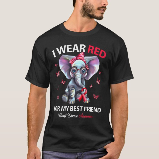 T-shirt Je Porte Le Rouge Pour Mon Meilleur Ami, Chercheur (Devant)