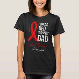 T-shirt Je Porte Le Rouge Pour Mon Père Maladie Cardiaque 