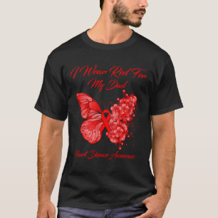 T-shirt Je Porte Le Rouge Pour Mon Père Maladie Cardiaque
