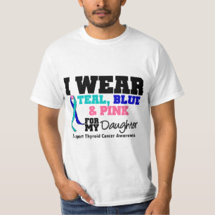 T-shirt Je porte le ruban de cancer de la thyroïde pour m