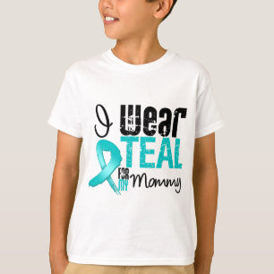 T-shirt Je porte le ruban turquoise pour ma maman