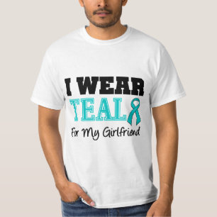 T-shirt Je porte le ruban turquoise pour mon amie
