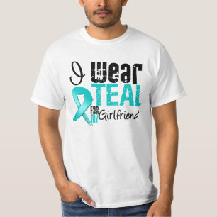 T-shirt Je porte le ruban turquoise pour mon amie
