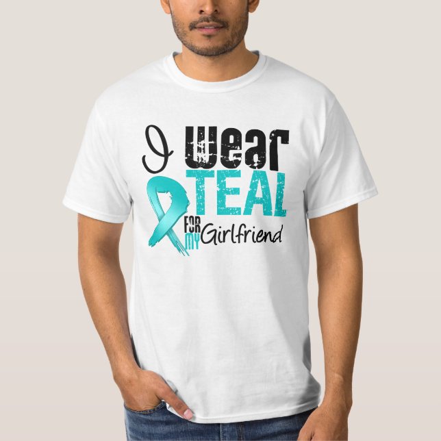 T-shirt Je porte le ruban turquoise pour mon amie (Devant)