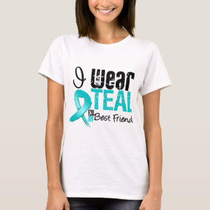 T-shirt Je porte le ruban turquoise pour mon meilleur ami