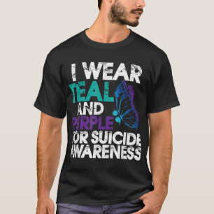 T-shirt Je porte le sarcelle et le violet pour soutenir la