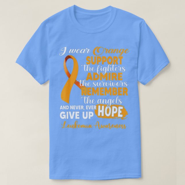 T-shirt Je Porte Le Soutien Orange Les Combattants Leucémi (Design devant)