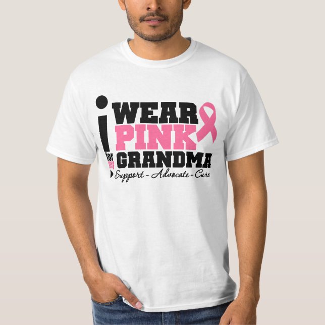 T-shirt Je porte le soutien rose de ruban de ma (Devant)