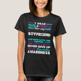 T-shirt Je Porte Le Suicide Turquoise Et Violet Pour Mon P