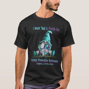 T-shirt Je porte le turquoise, le violet pour la préventio