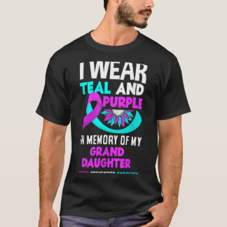 T-shirt Je Porte Le Turquoise Violet Pour La Prévention Po