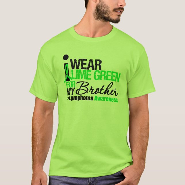 T-shirt Je porte le vert de chaux pour mon frère (Devant)