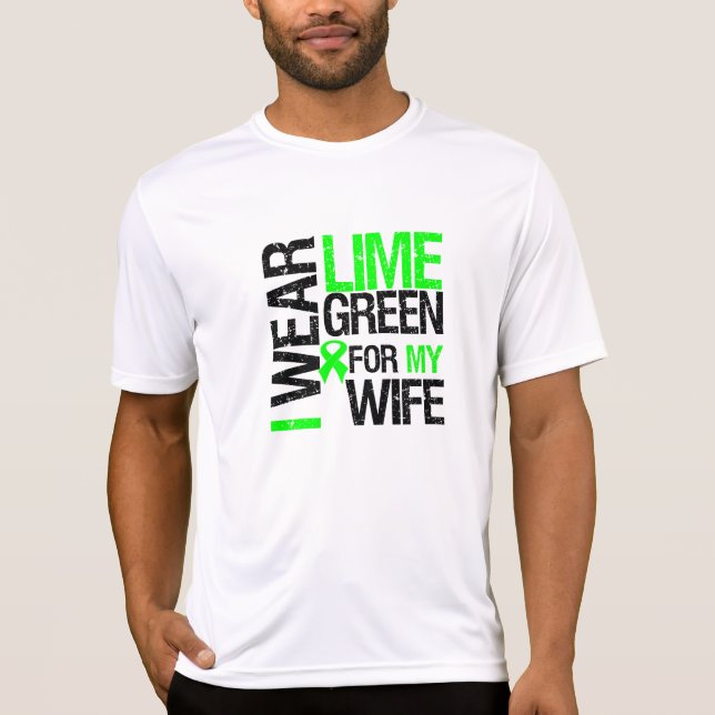 T-shirt Je porte le vert de chaux pour mon lymphome (Devant)