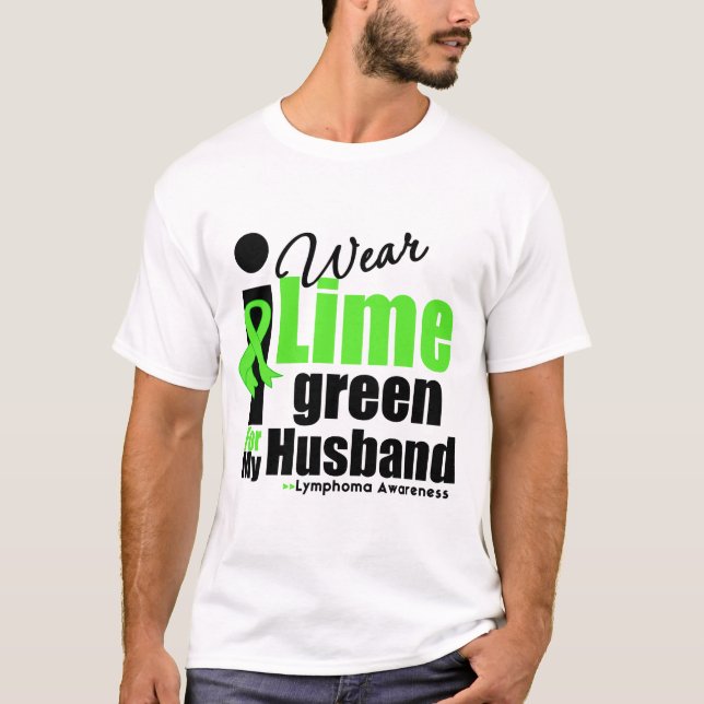T-shirt Je porte le vert de chaux pour mon mari (Devant)