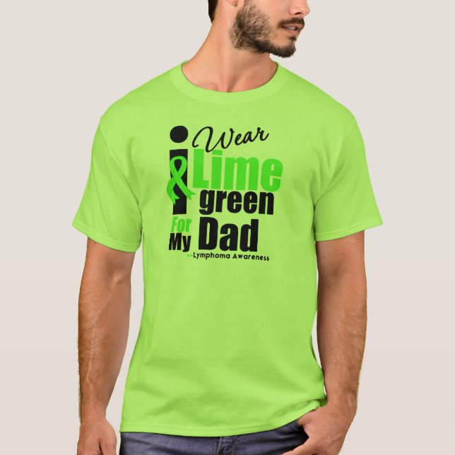 T-shirt Je porte le vert de chaux pour mon papa (Devant)