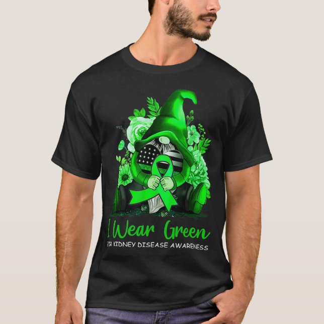 T-shirt Je Porte Le Vert Pour La Sensibilisation Aux Malad (Devant)