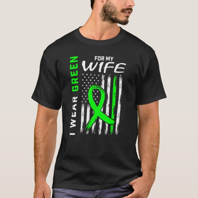 T-shirt Je Porte Le Vert Pour Ma Femme Sensibilisation Aux (Devant)