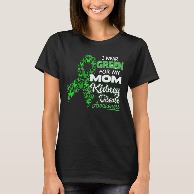 T-shirt Je Porte Le Vert Pour Ma Mère - Sensibilisation Au (Devant)
