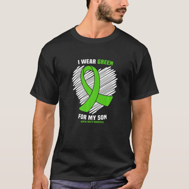 T-shirt Je Porte Le Vert Pour Mon Fils Sensibilisation À L (Devant)