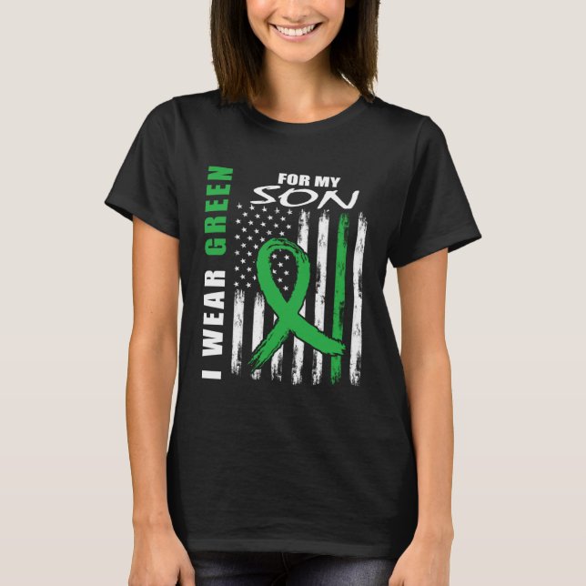 T-shirt Je Porte Le Vert Pour Mon Fils Sensibilisation Aux (Devant)